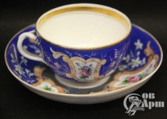 Чайная пара "Цветы" завода Бр. Корниловых
